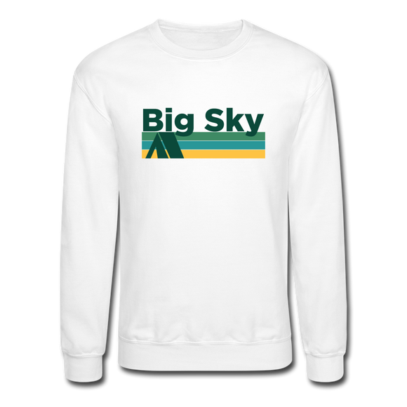 Big Sky, Montana Sweatshirt - Retro Camping Big Sky Crewneck Sweatshirt - white