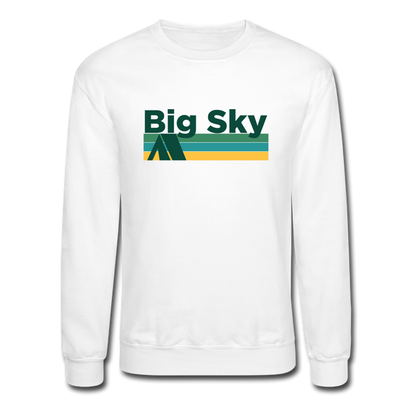 Big Sky, Montana Sweatshirt - Retro Camping Big Sky Crewneck Sweatshirt - white