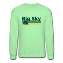 Big Sky, Montana Sweatshirt - Retro Camping Big Sky Crewneck Sweatshirt - lime
