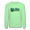 Big Sky, Montana Sweatshirt - Retro Camping Big Sky Crewneck Sweatshirt - lime