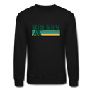 Big Sky, Montana Sweatshirt - Retro Camping Big Sky Crewneck Sweatshirt - black