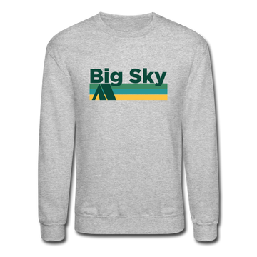 Big Sky, Montana Sweatshirt - Retro Camping Big Sky Crewneck Sweatshirt - heather gray