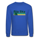 Big Sky, Montana Sweatshirt - Retro Camping Big Sky Crewneck Sweatshirt - royal blue