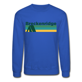 Breckenridge, Colorado Sweatshirt - Retro Camping Breckenridge Crewneck Sweatshirt - royal blue