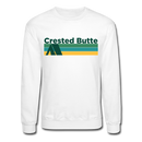 Crested Butte, Colorado Sweatshirt - Retro Camping Crested Butte Crewneck Sweatshirt - white
