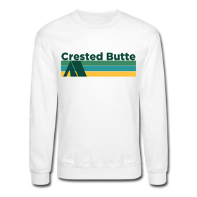 Crested Butte, Colorado Sweatshirt - Retro Camping Crested Butte Crewneck Sweatshirt - white