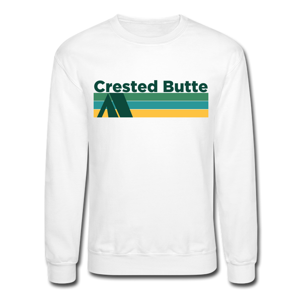 Crested Butte, Colorado Sweatshirt - Retro Camping Crested Butte Crewneck Sweatshirt - white