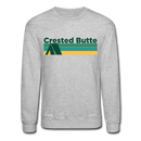 Crested Butte, Colorado Sweatshirt - Retro Camping Crested Butte Crewneck Sweatshirt - heather gray