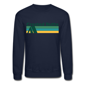 Crested Butte, Colorado Sweatshirt - Retro Camping Crested Butte Crewneck Sweatshirt - navy