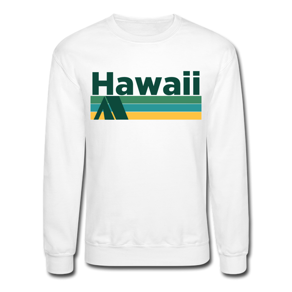 Hawaii Sweatshirt - Retro Camping Hawaii Crewneck Sweatshirt - white