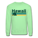 Hawaii Sweatshirt - Retro Camping Hawaii Crewneck Sweatshirt - lime