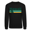 Hawaii Sweatshirt - Retro Camping Hawaii Crewneck Sweatshirt - black