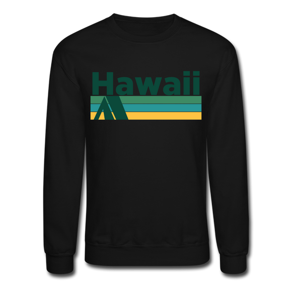 Hawaii Sweatshirt - Retro Camping Hawaii Crewneck Sweatshirt - black