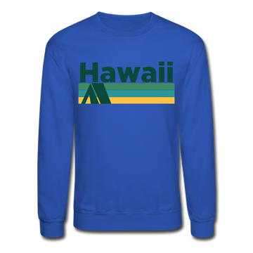 Hawaii Sweatshirt - Retro Camping Hawaii Crewneck Sweatshirt - royal blue