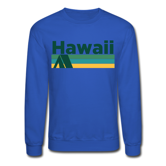 Hawaii Sweatshirt - Retro Camping Hawaii Crewneck Sweatshirt - royal blue