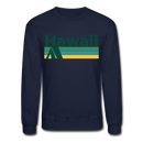 Hawaii Sweatshirt - Retro Camping Hawaii Crewneck Sweatshirt - navy