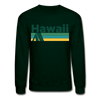Hawaii Sweatshirt - Retro Camping Hawaii Crewneck Sweatshirt - forest green
