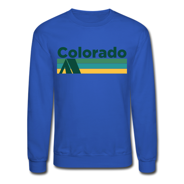 Colorado Sweatshirt - Retro Camping Colorado Crewneck Sweatshirt - royal blue