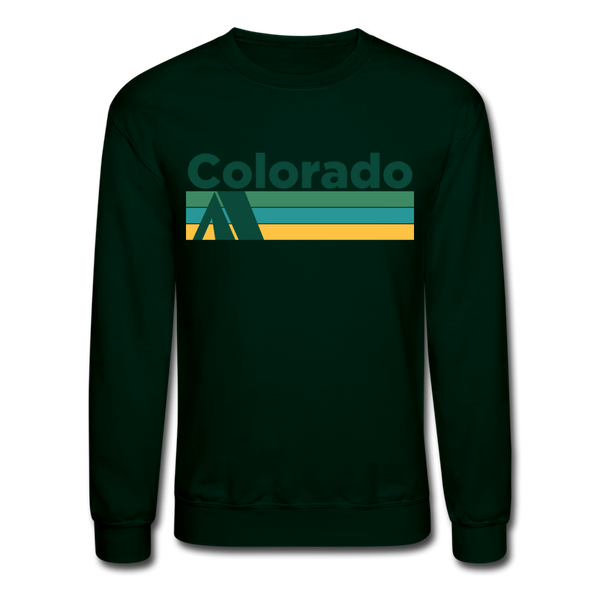 Colorado Sweatshirt - Retro Camping Colorado Crewneck Sweatshirt - forest green