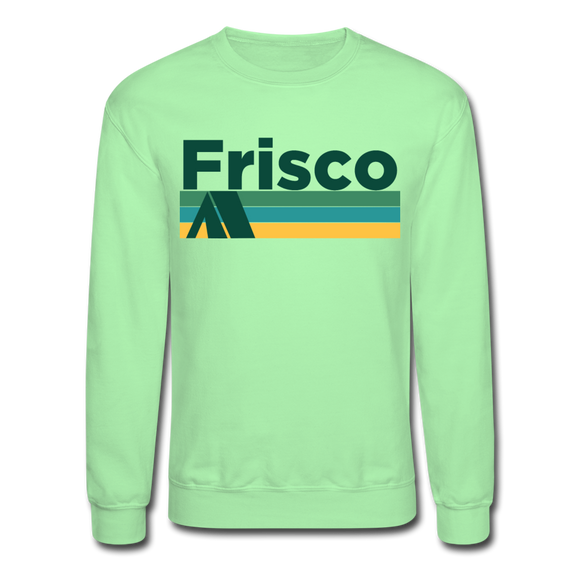 Frisco, Colorado Sweatshirt - Retro Camping Frisco Crewneck Sweatshirt - lime