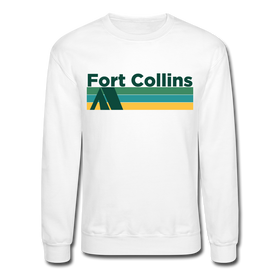 Fort Collins, Colorado Sweatshirt - Retro Camping Fort Collins Crewneck Sweatshirt - white