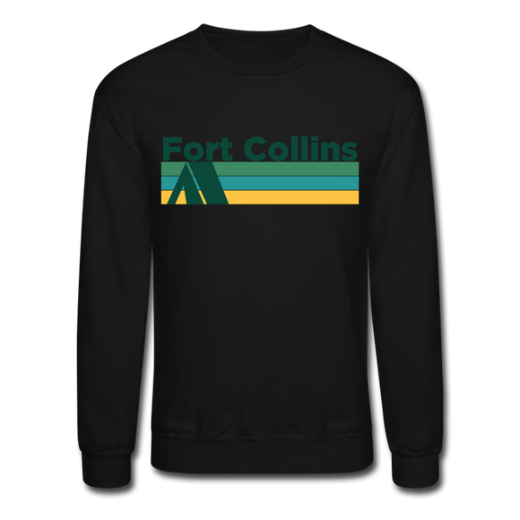 Fort Collins, Colorado Sweatshirt - Retro Camping Fort Collins Crewneck Sweatshirt - black