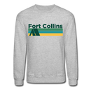 Fort Collins, Colorado Sweatshirt - Retro Camping Fort Collins Crewneck Sweatshirt - heather gray