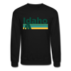 Idaho Sweatshirt - Retro Camping Idaho Crewneck Sweatshirt - black