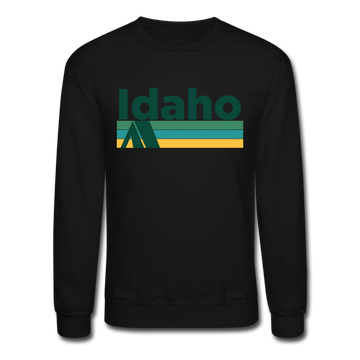 Idaho Sweatshirt - Retro Camping Idaho Crewneck Sweatshirt - black