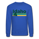 Idaho Sweatshirt - Retro Camping Idaho Crewneck Sweatshirt - royal blue