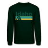 Idaho Sweatshirt - Retro Camping Idaho Crewneck Sweatshirt - forest green