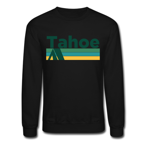 Lake Tahoe, California Sweatshirt - Retro Camping Lake Tahoe Crewneck Sweatshirt - black