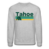 Lake Tahoe, California Sweatshirt - Retro Camping Lake Tahoe Crewneck Sweatshirt - heather gray