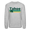 Lake Tahoe, California Sweatshirt - Retro Camping Lake Tahoe Crewneck Sweatshirt - heather gray