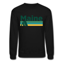 Maine Sweatshirt - Retro Camping Maine Crewneck Sweatshirt - black