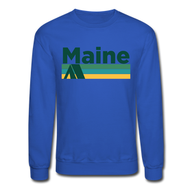 Maine Sweatshirt - Retro Camping Maine Crewneck Sweatshirt