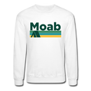 Moab, Utah Sweatshirt - Retro Camping Moab Crewneck Sweatshirt - white
