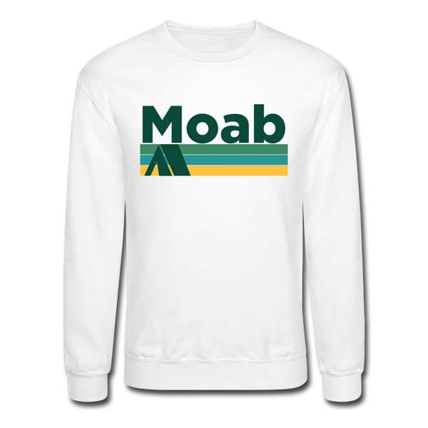 Moab, Utah Sweatshirt - Retro Camping Moab Crewneck Sweatshirt - white