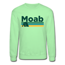 Moab, Utah Sweatshirt - Retro Camping Moab Crewneck Sweatshirt - lime
