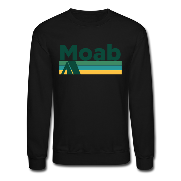 Moab, Utah Sweatshirt - Retro Camping Moab Crewneck Sweatshirt - black