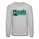 Moab, Utah Sweatshirt - Retro Camping Moab Crewneck Sweatshirt - heather gray