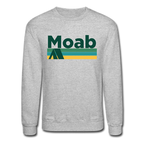 Moab, Utah Sweatshirt - Retro Camping Moab Crewneck Sweatshirt - heather gray