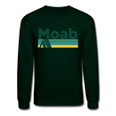 Moab, Utah Sweatshirt - Retro Camping Moab Crewneck Sweatshirt - forest green
