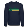Michigan Sweatshirt - Retro Camping Michigan Crewneck Sweatshirt - navy