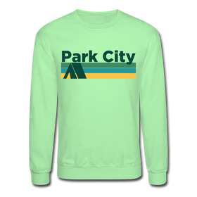 Park City, Utah Sweatshirt - Retro Camping Park City Crewneck Sweatshirt - lime