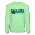 Park City, Utah Sweatshirt - Retro Camping Park City Crewneck Sweatshirt - lime