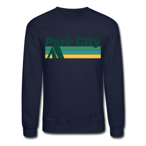 Park City, Utah Sweatshirt - Retro Camping Park City Crewneck Sweatshirt - navy