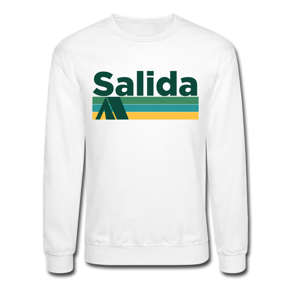 Salida, Colorado Sweatshirt - Retro Camping Salida Crewneck Sweatshirt - white