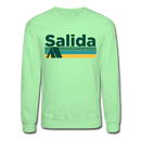 Salida, Colorado Sweatshirt - Retro Camping Salida Crewneck Sweatshirt - lime