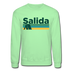 Salida, Colorado Sweatshirt - Retro Camping Salida Crewneck Sweatshirt - lime